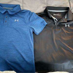 2- Youth Boys Under Amour Polos - Both size large and loose fit.